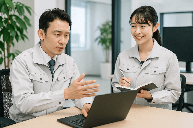 総務経理部門:経理・総務・労務などの管理業務を行う社員の様子